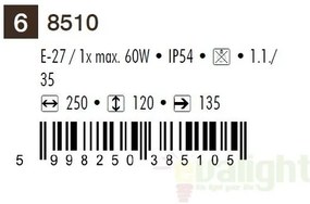Aplica de perete exterior IP54, dim.25X12cm, auriu antic Manhattan 8510 RX