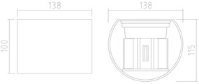 APLED - LED Aplică perete exterior OVAL 2xLED/3W/230V IP65