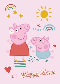 Purcelușa Peppa Pătură de fleece Happy Days 100x140cm