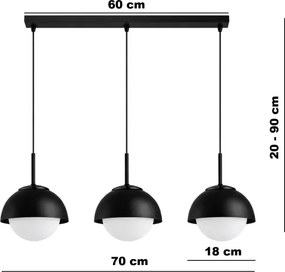 BRILAGI - Lustră pe cablu COSMO 3xE27/60W/230V negru