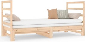 vidaXL Pat de zi extensibil, 2x(90x190) cm, lemn masiv de pin