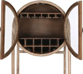 Mobilier de bar din lemn de tec reciclat si sticla , design Natural