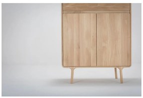 Comodă cu sertar din lemn masiv de stejar Gazzda Fawn