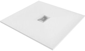 Mexen Hugo cabina de duș pătrată SMC 100 x 100 cm, alb, capac inox - 42101010-X