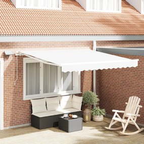 vidaXL Copertină Retractabilă with Manual Alb 300 x 250 cm Alb