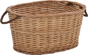 vidaXL Coș lemne foc mânere de transport natural 56x40x28 cm salcie