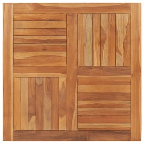 48991 vidaXL Blat de masă pătrată, 90 x 90 x 2,5 cm, lemn masiv de tec