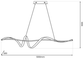 Lustră LED pe cablu SASH LED/36W/230V negru