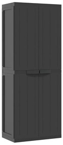 364205 vidaXL Dulap depozitare de exterior, negru, 65x37x165 cm, PP