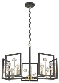 Lustra suspendata moderna design deosebit CAROLINE negru mat/ french gold