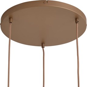 Lampă suspendată retro bronz închis cu abajururi de culoarea chihlimbarului cu 3 lumini - Smokey