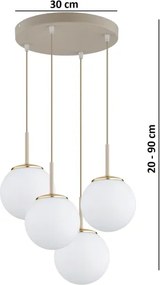 Brilagi - Candelabru suspendat pe cablu MILO ECRU 4xE27/60W/230V bej/auriu