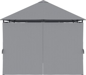 Outsunny 3x4 m Gazebo de Exterior din Oțel cu 6 Perdele Detașabile și Orificii de Drenaj, Gri | Aosom Romania