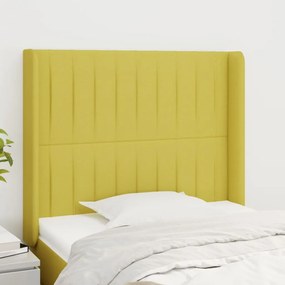 3119815 vidaXL Tăblie de pat cu aripioare, verde, 103x16x118/128 cm, textil