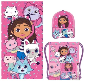 Gabby&#039;s Dollhouse set prosop, sac de gimnastică, șapcă de baseball