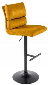 Set 2 scaune de bar Comfort catifea galben mustar