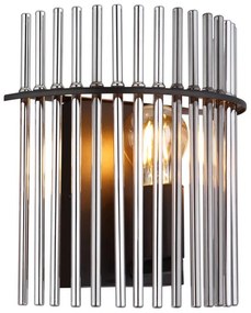 Aplica de perete, Metal Negru, Sticla Fumurie, GORLEY 15698W GL