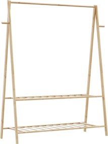 vidaXL Cuier pentru haine cu rafturi, 132x45,5x150,5 cm, bambus