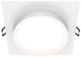 Spot incastrabil design tehnic Loop alb 11x11cm