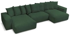 Colțar verde cu tapițerie din catifea reiată Voltaire – Bobochic Paris