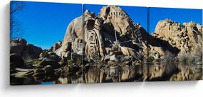Tablou oglinzirea pietrelor (cu ceas) (90x30 cm)