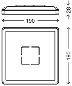 Plafonieră LED FREE LED/12W/230V 19x19 cm Briloner 3174-014