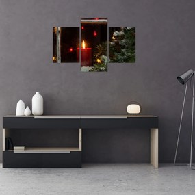Tablou - Lumânare strălucitoare de Crăciun (90x60 cm)