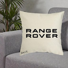 Perna Personalizata cu emblema Range Rover, 40x40 cm, Ecru, Husa Detasabila, Perna Inclusa, BEKZ®