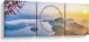 Tablou - Lacul Bled (cu ceas) (90x30 cm)