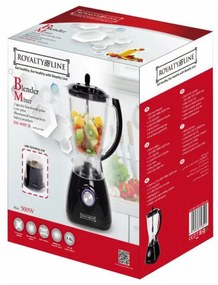 Blender cu râșniță Royalty Line RL-SM-400P.2L, 500W, 1,5 litri, 2 viteze + Pulse, Zdrobitor de gheață, Roșu/alb