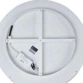 Plafonieră de design albă cu lemn 60cm incl. LED cu comutator cu 3 căi - Ingo
