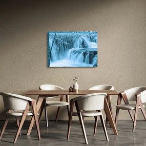 Tablou pe sticlă - cascadele închețate (70x50 cm)