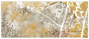 Tablou - Vintage perete cu flori (120x50 cm)