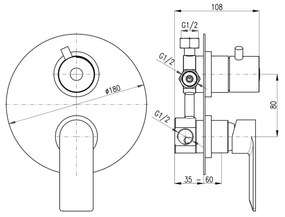 RAV Slezák NL187.3 - baterie de duș pentru instalare în perete NIL, crom lucios