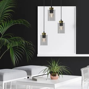 Lustră pe cablu CHIC 3xE27/60W/230V neagră/gri