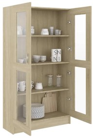 Dulap cu vitrina, stejar Sonoma, 82,5 x 30,5 x 150 cm, PAL