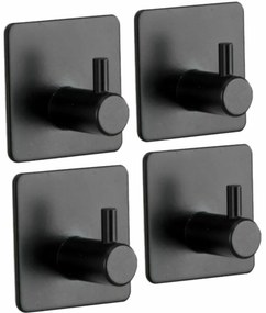 Set de 4 piese de cârlige de perete Wenko Ureo, negru