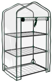 Outsunny Seră de Grădină rafturi 3 Nivele dim. 59L x 39l x 127H cm metal termolacuit Verde transparent | Aosom Romania