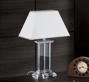 Veioza, lampa de masa design LUX VERONIQUE, crom/ abajur alb
