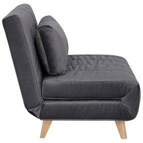 Recliner Billy Velvet, gri / lemn natural