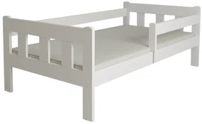 Pat pentru copii NESTY 90 x 200 cm, alb Saltele: Cu saltele Deluxe 10 cm, Somiera pat: Cu lamele drepte