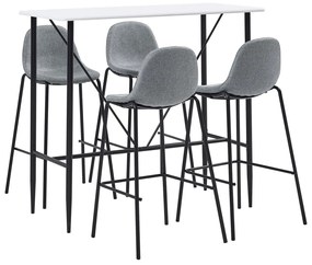 Set mobilier de bar, 5 piese, gri deschis, material textil Gri deschis, 5