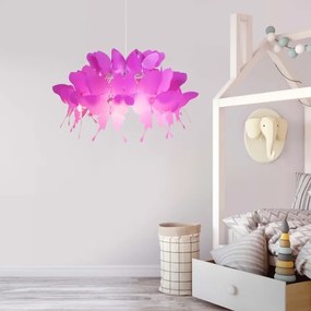 Lustră pentru copii FARFALLA 1xE27/60W/230V roz