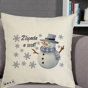 Perna Decorativa Zapada a Sosit Om de Zapada, 40x40 cm, Ecru, Husa Detasabila, Perna Inclusa, BEKZ®