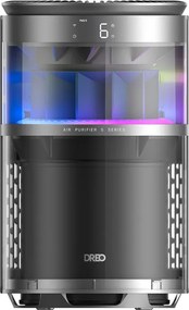 Purificator de aer DREO 530AS, 25 m², 221 m³/h, aspirație la 360°, True HEPA, Wi-Fi, cronometru, ultra silențios, senzor de calitate a aerului, negru