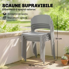 Outsunny scaune de grădină stivuibile, scaune de terasă, scaune pentru prânz | Aosom Romania
