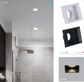 Spot incastrabil rezistent foc protectie IP65 Zelda Trimless Square negru