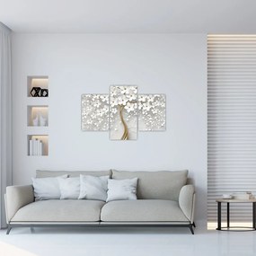Tablou cu copac alb cu flori (90x60 cm)