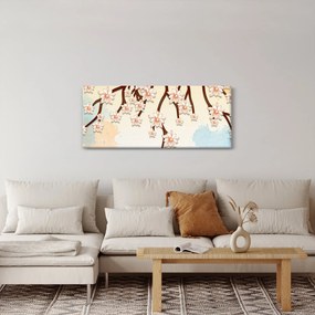 Tablou - Flori colorate pe ramuri (120x50 cm)