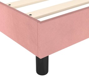 Cadru de pat box spring, roz, 90x190 cm, catifea Roz, 35 cm, 90 x 190 cm